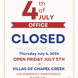 Reminder that our office will be closed tomorrow, July 4th, in observance for the holiday! We will be open again on July 5th for normal business hours! Happy 4th of July to all! ๐๐๐ Instagram post from @villasfrisco on July 03, 2024 10:01:40am